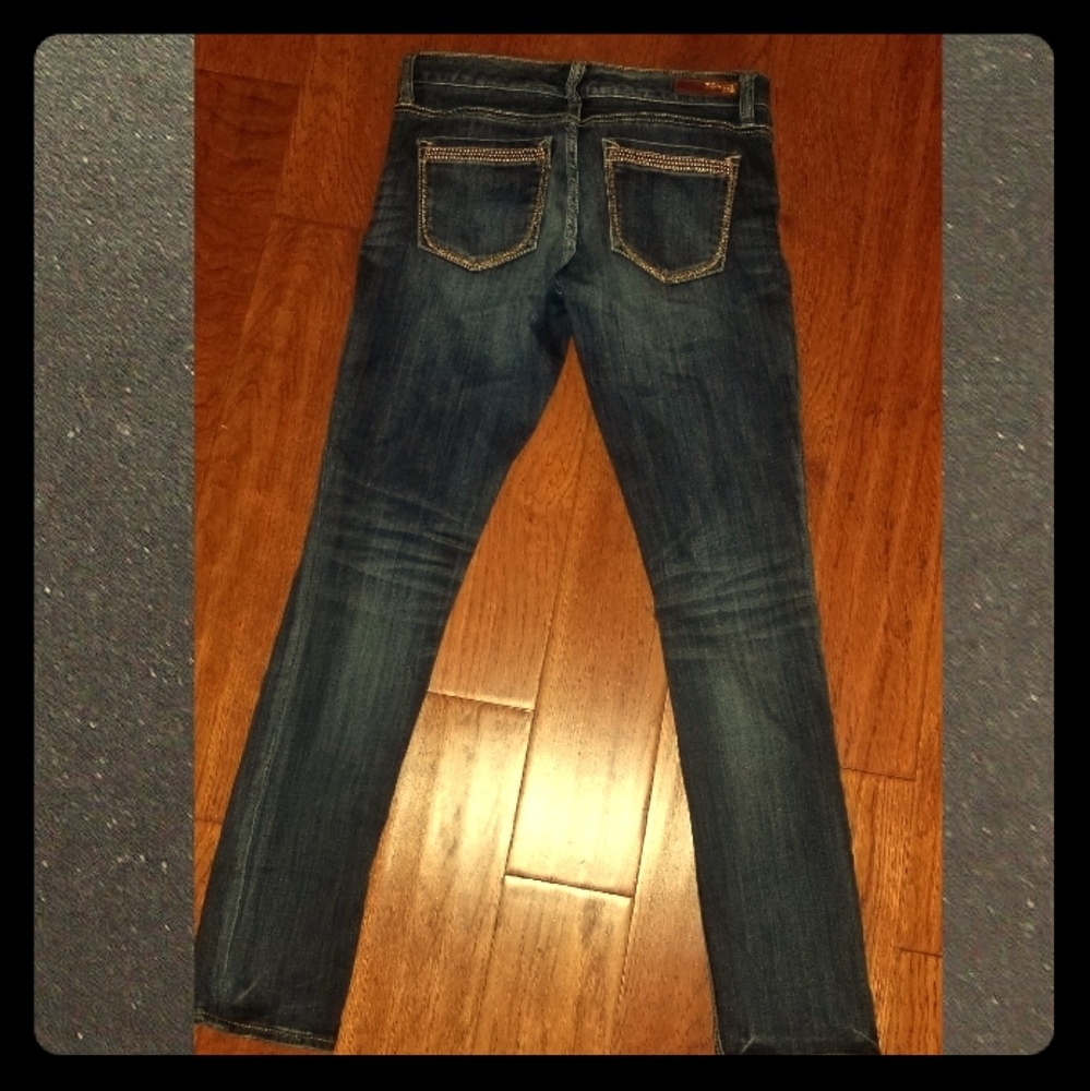 Express stretch ankle skinny jeans.